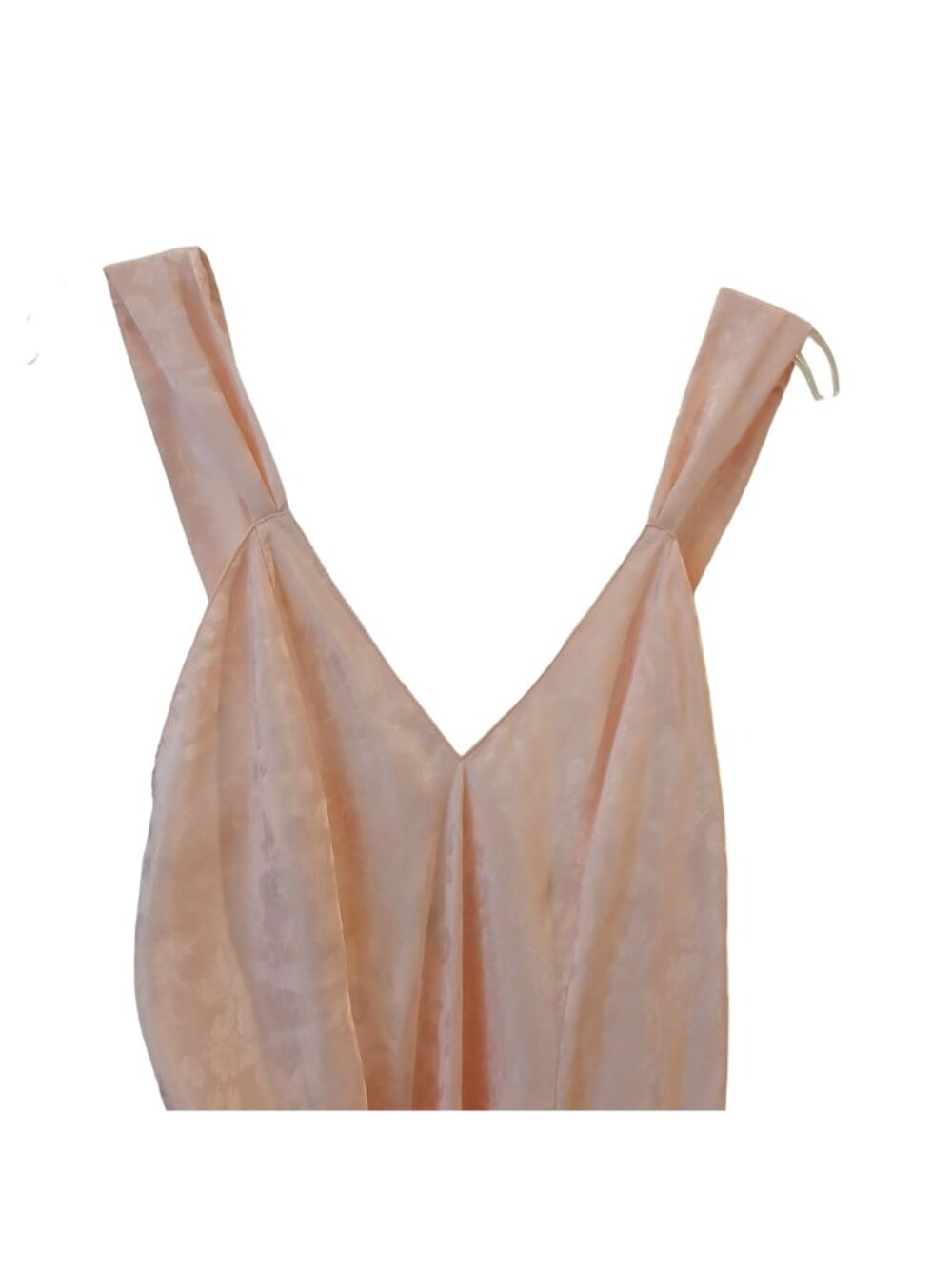Morgan Taylor Womens Medium V-Neck Evening Gown Pink Nightgown Satin #i-4 - Picture 8 of 9